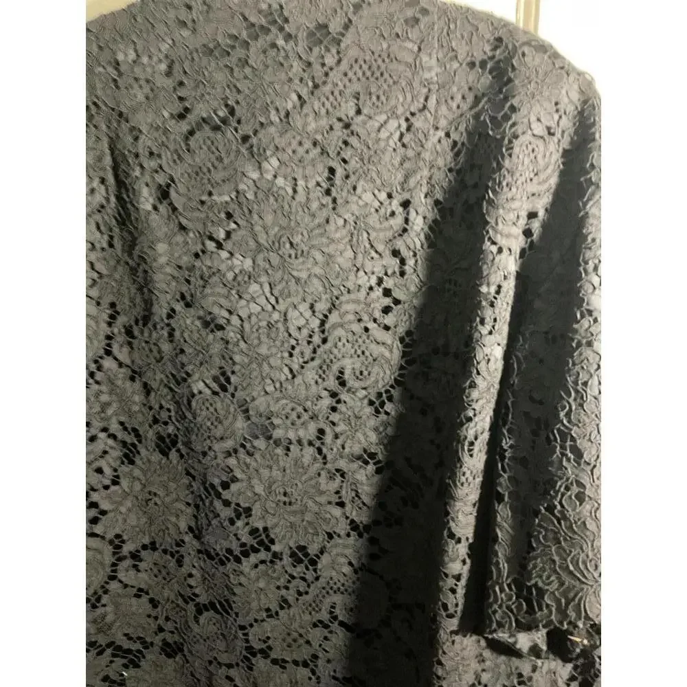 Elegant Black Lace Bolero Jacket with Beautiful Jeweled Buttons Large/XLarge - Picture 11 of 14